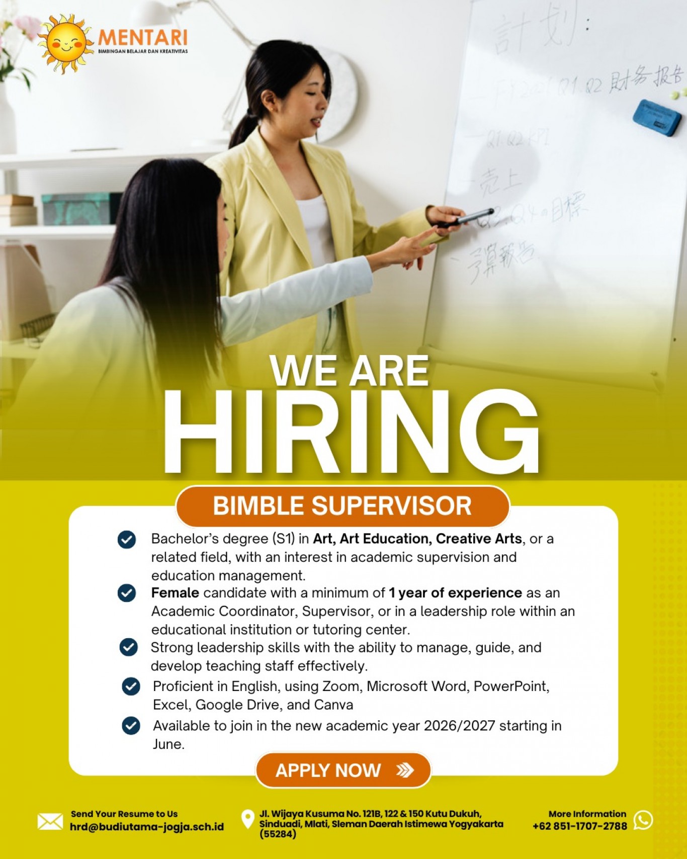 Supervisor Bimbel Sekolah